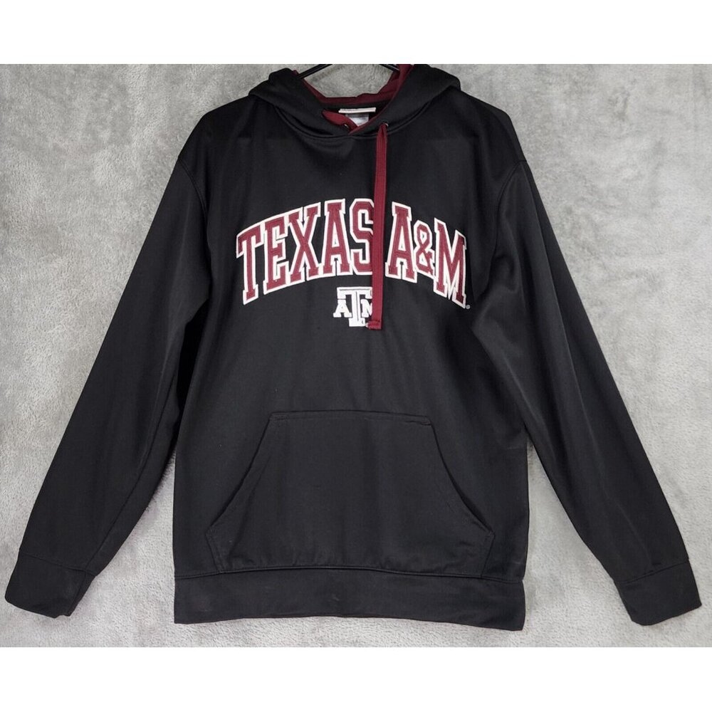 Texas A&M Aggies Hoodie Unisex Medium Black Embroidered Long Sleeve Pullover